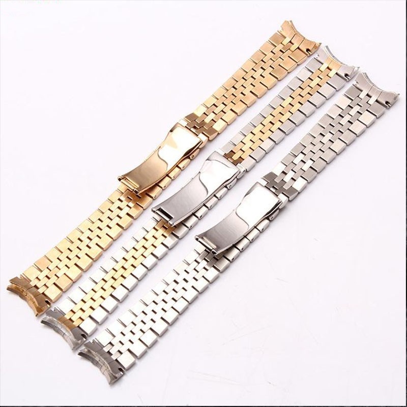 Watch Accessories Steel Strap Male 13mm17mm20mm Sports For Rolex Luxury Series Five Beads Full Solid Strap Women Watch Band