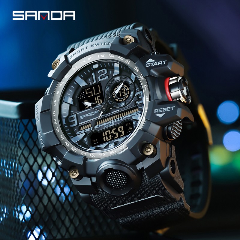 SANDA Brand G-Style Military Watch Men Digital Shock Sports Watches for Man Waterproof Electronic Wristwatch Mens 2022 Relogios