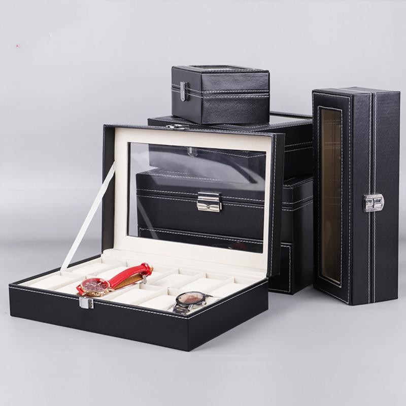 Watch Box 2/3/4/5/6/8/10 Grids PU Leather Watch Jewelry Box Storage Box Watch Packaging Organizer Jewelry Display Box