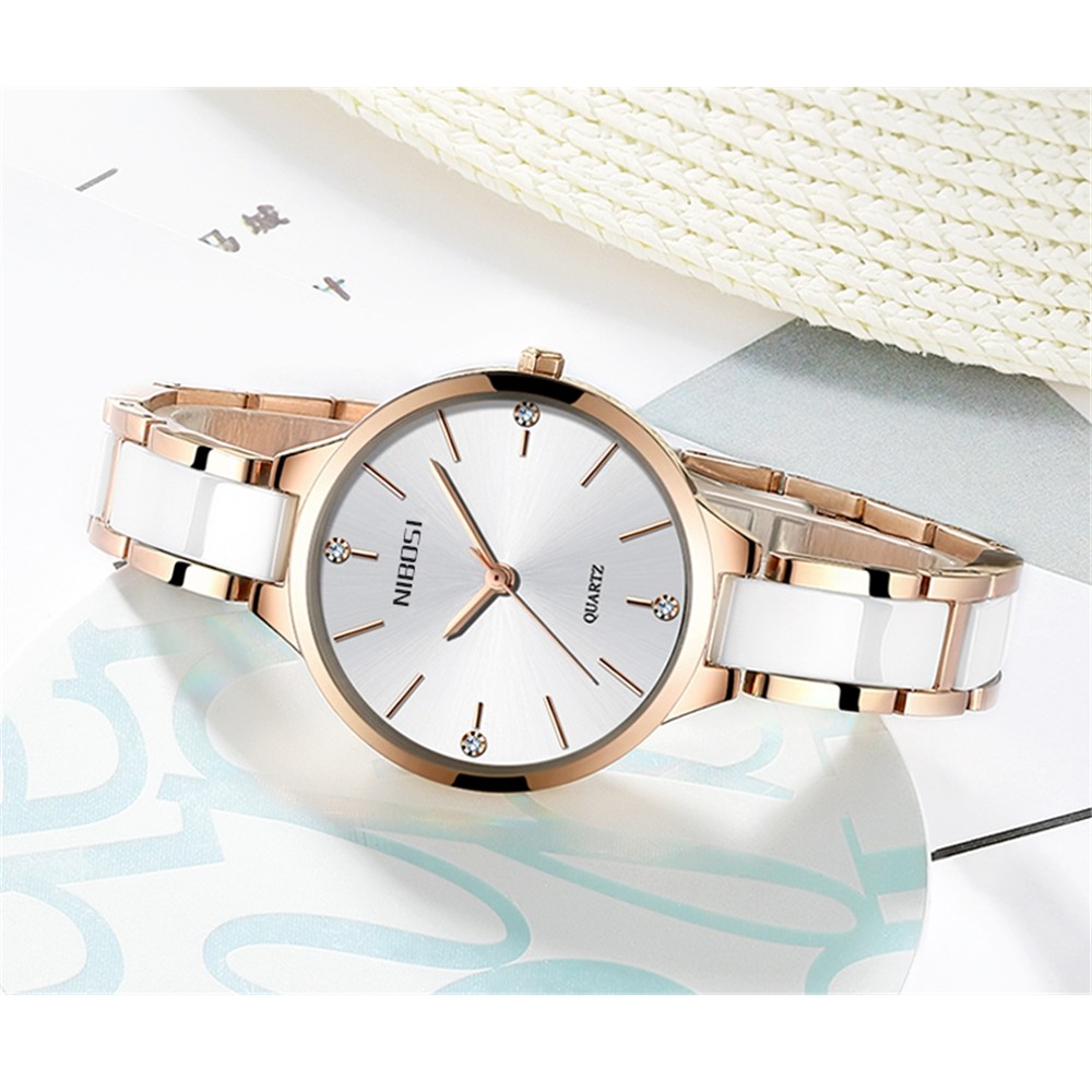 NIBOSI relógio feminino New Fashion Brand Women Watch Luxury Quartz Ladies Ceramic Watch Waterproof Watches for Women