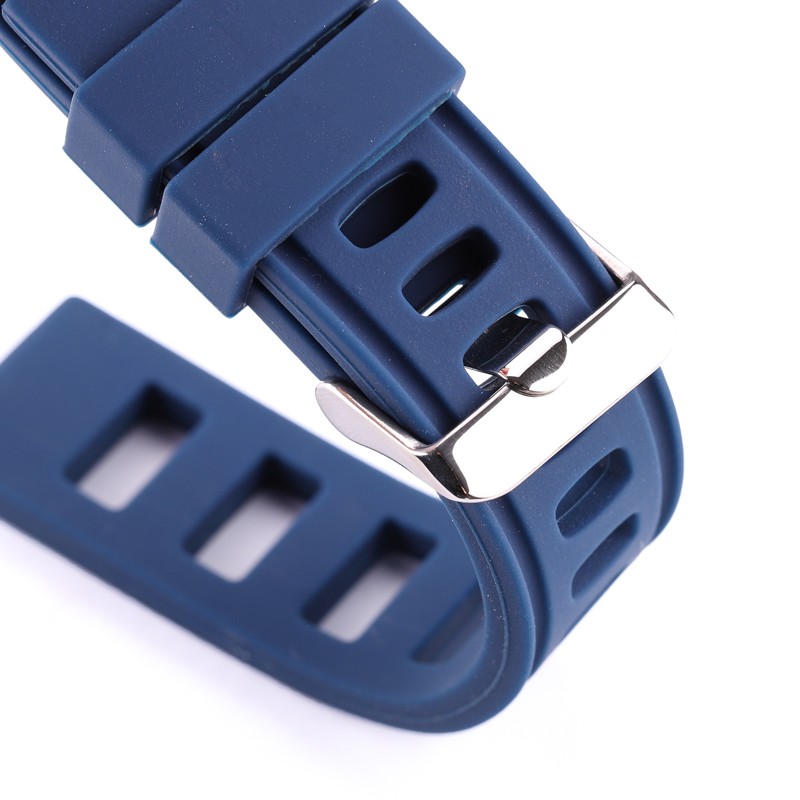 Rubber Watchbands Bracelet 20mm 22mm Orange Blue Black Women Men Waterproof Soft Silicone Watch Band Strap with Polished Buckle