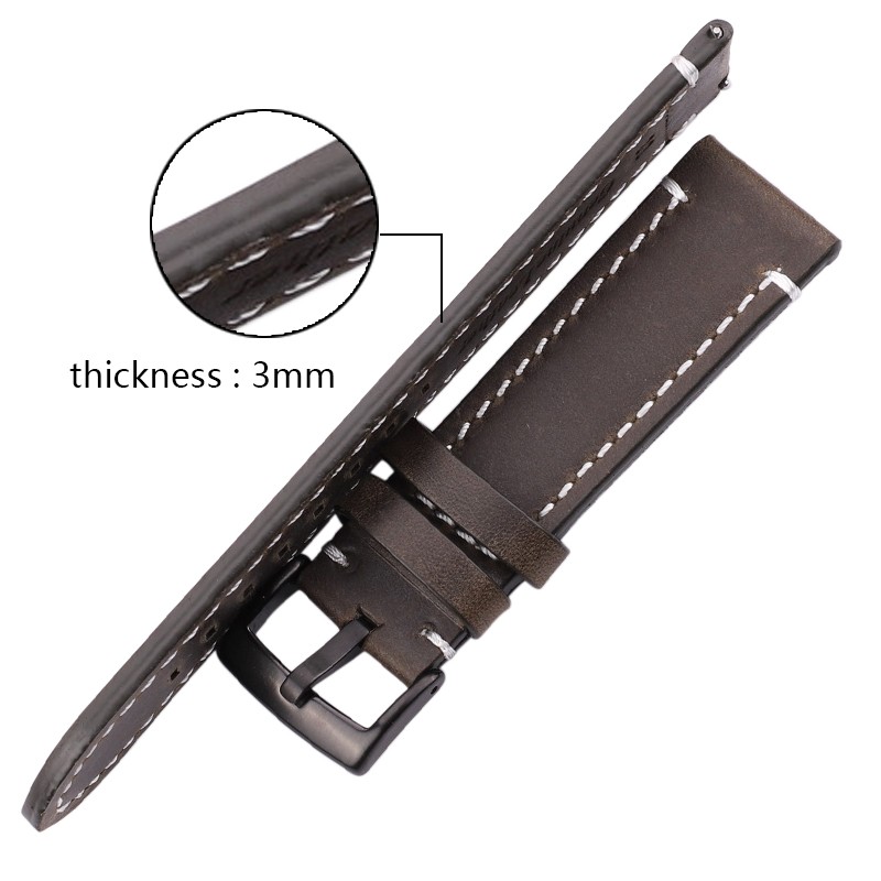 Vintage Genuine Leather Watchbands 7 Colors Strap 18mm 20mm 22mm 24mm Women Men Cowhide Watch Band Accessories Strap