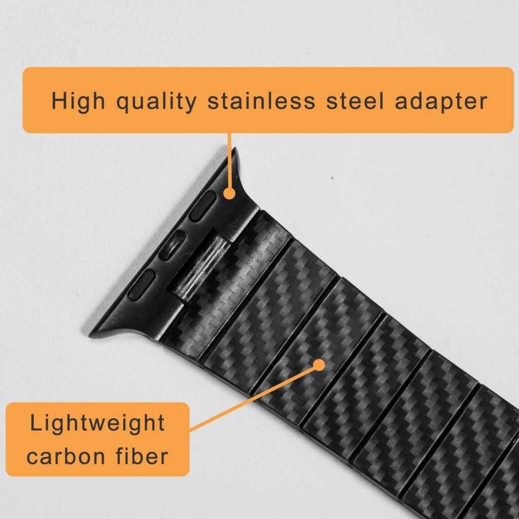 Carbon Fiber Strap for Apple Watch Band 45mm 44mm 42mm 41mm 40mm 38mm Lightweight Connect Bracelet Strap iWatch Series 3 4 5 6 SE 7