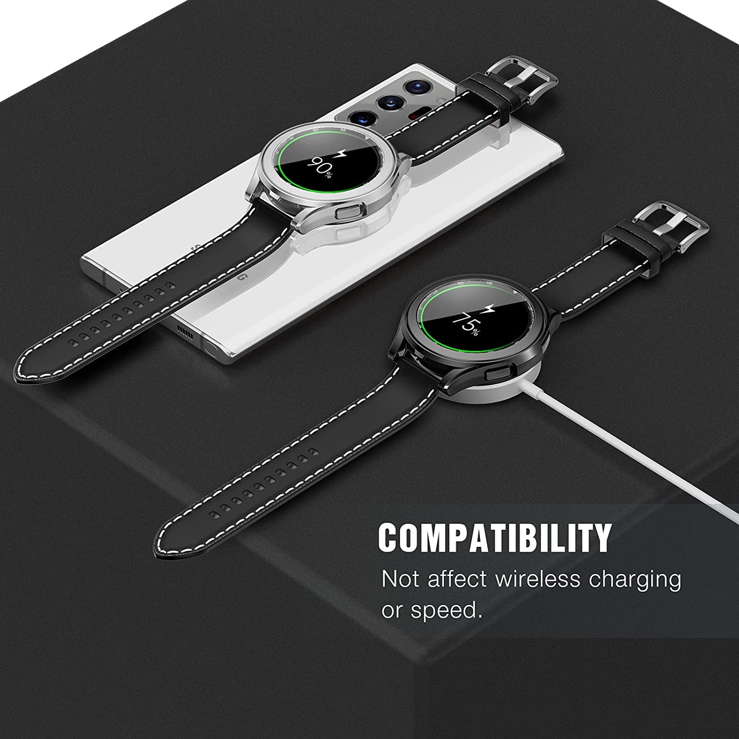 2 pack tempered glass protective film and 2 pack tpu watch cover accessories bumper set for Samsung Galaxy Watch4 classic 46/42