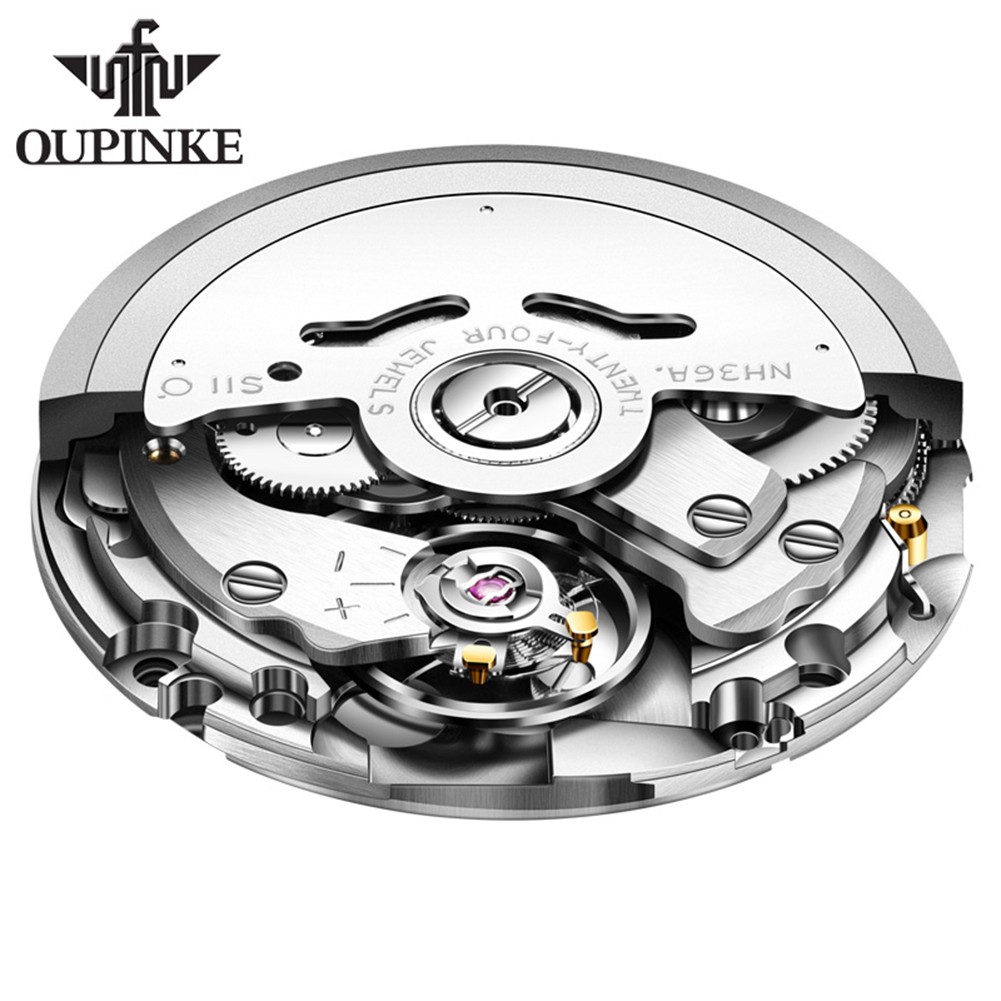 OUPINKE Business Automatic Mechanical Watch for Men Waterproof Tungsten Steel Strap Full Automatic Top Brand Men Wristwatches