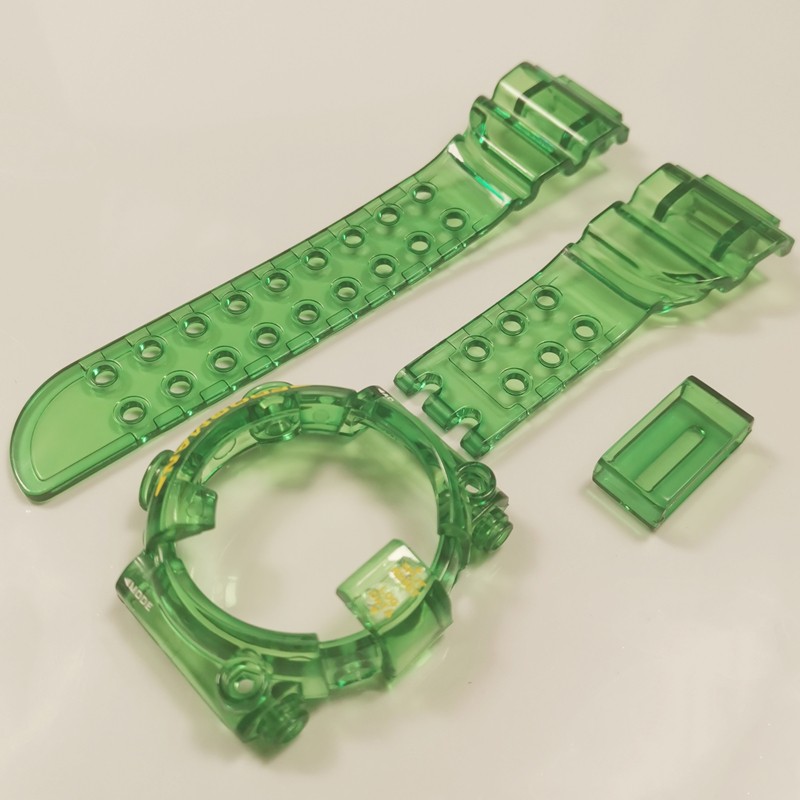 DW8200 Watchband Ice Bezel Transparent Watchband and Cover Customize Colorful Silicone Bracelet Replacement for DW8200 with Tools