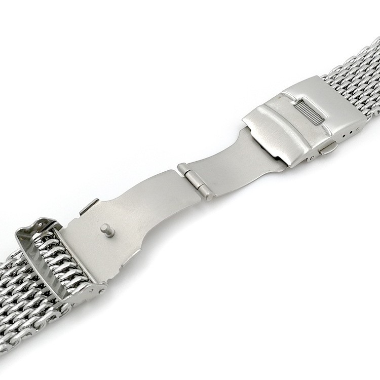 Samsung - Milanese Loop Watch Band, Stainless Steel Mesh, Woven, 18 20 22 24mm, Double Button, Solid Watch Strap