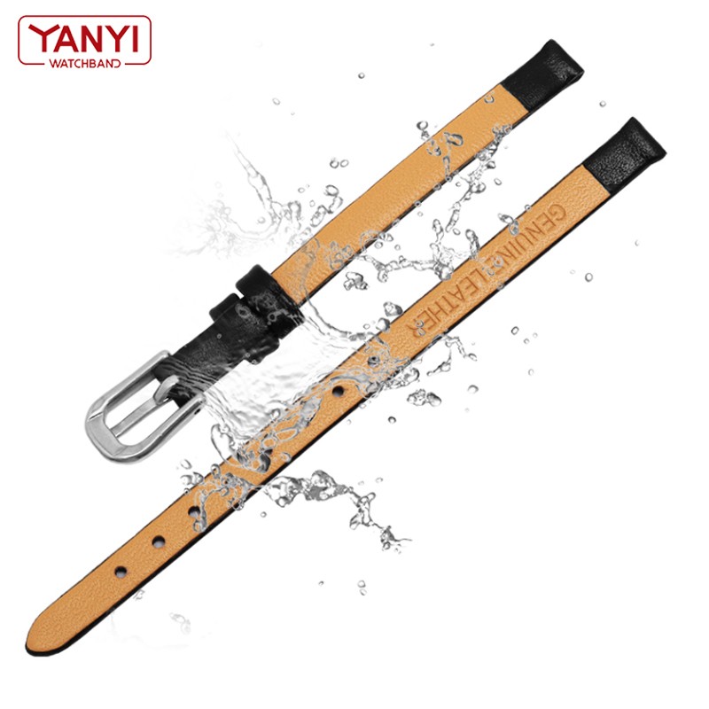 Genuine Leather Watch Bracelet for Women Fashion Watches Wristwatches Small Band 6mm 8mm 10mm 12mm Red White Color Small Strap