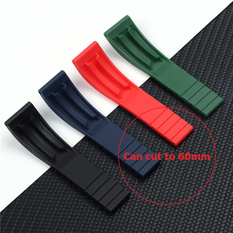 Top Quality 20mm Silicone Rubber Watchband for Role Watch Strap Daytona Submarine GMT OYSTERFLEX Bracelet Folding Buckle