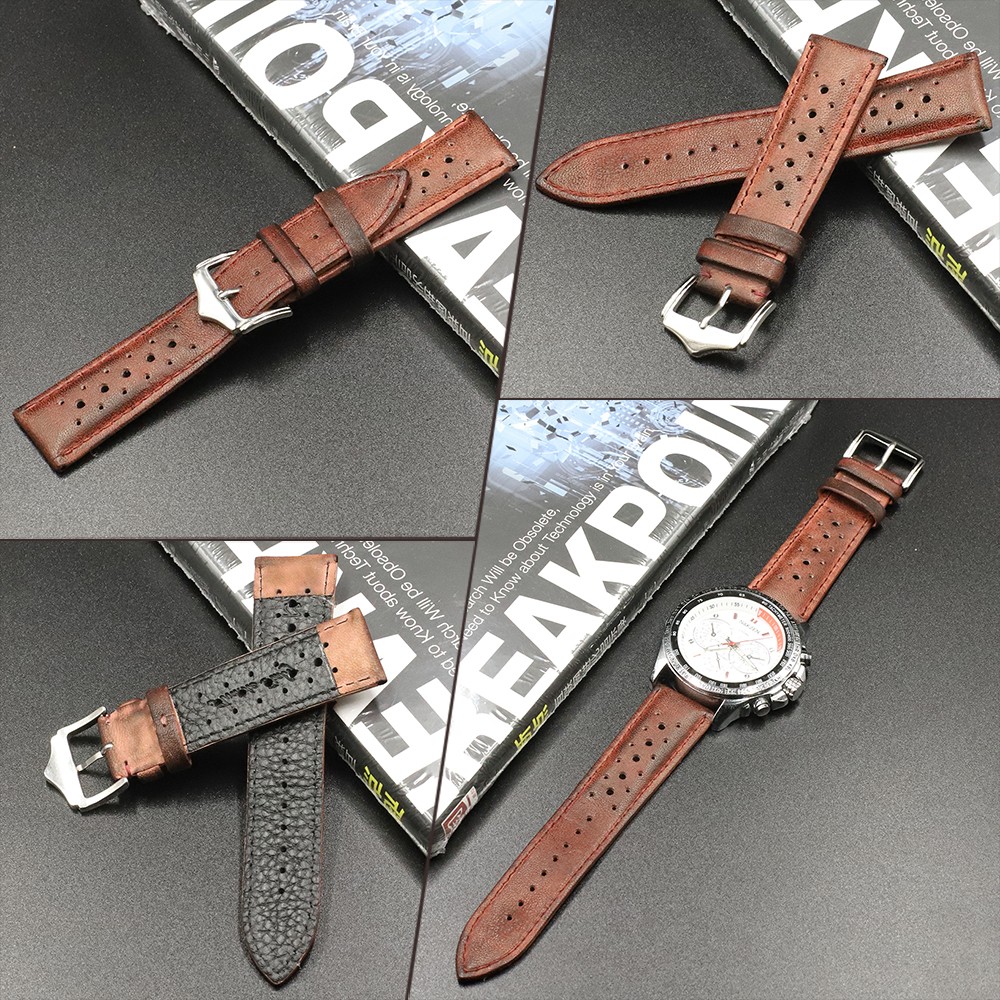 Onthelevel 18mm 20mm 22mm 24mm Genuine Leather Watch Strap Bands Black Blue Brown Multicolor High Quality Men's Watch Band