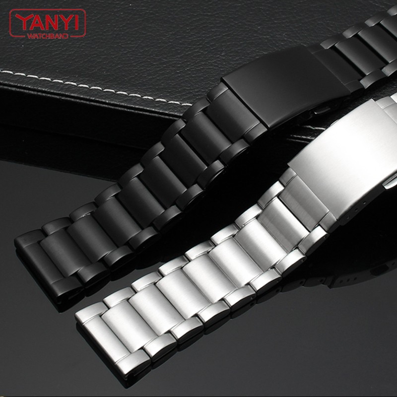 Plain End Stainless Steel Bracelet Solid Metal Watchband 22 24 26 28mm Watch Strap for Diesel DZ4209 DZ4215 DZ1844 Watches Band