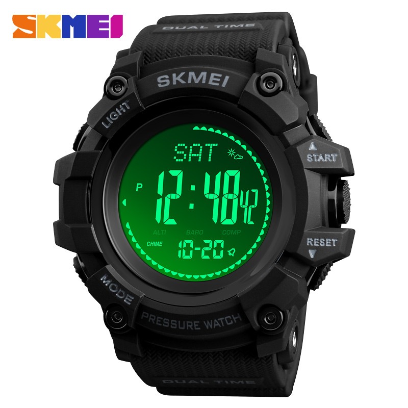 SKMEI Brand Mens Watches Sports Watch Pedometer Calorie Digital Watch Altimeter Altimeter Compass Thermometer Weather Men Watch