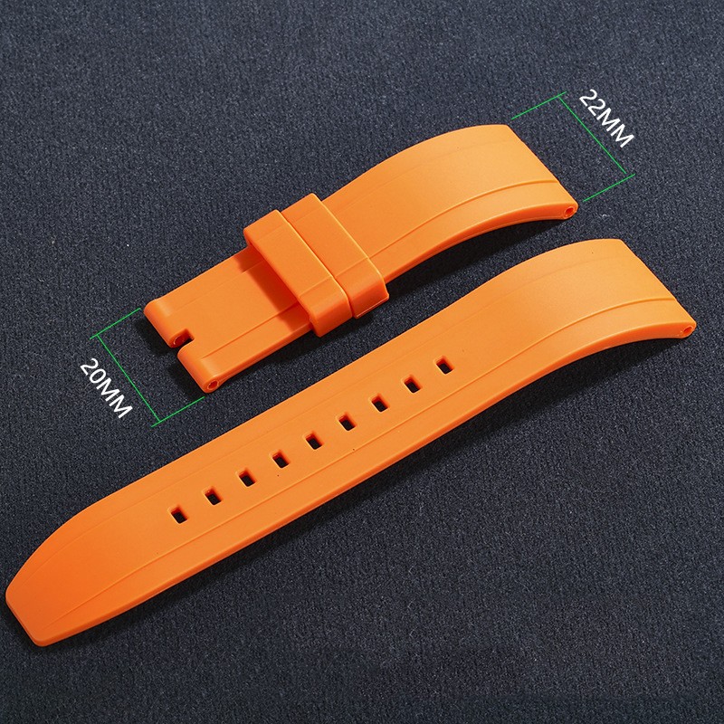 GA2100 2rd Adjustment 22mm Fluoro Rubber Strap Double Button Butterfly Buckle Replacement Accessories