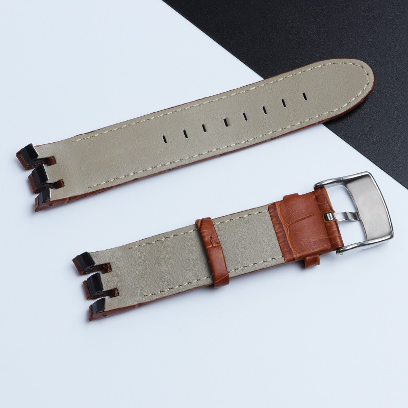 Top Quality Genuine Leather Watch Band for Strap Holder YRS403 412 402G 21mm Watchband Curved End Watches Bracelet Logo Buckle