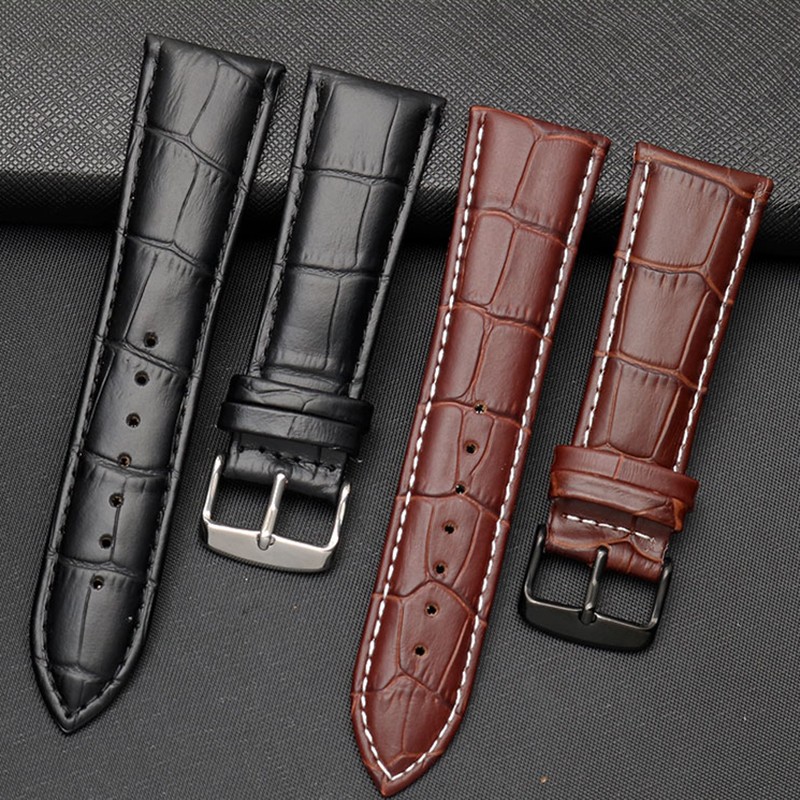 Watch Strap 23mm 24mm 26mm 28mm Big Width Black Brown Mens Crocodile Genuine Leather Watch Strap Band Bracelets Free Shipping