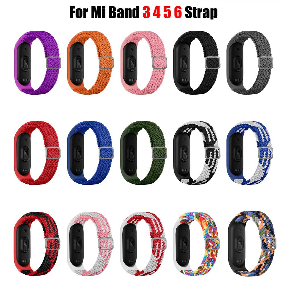 ZHIX Elastic Adjustable Nylon Braided Bracelet for Mi Band 6 Strap Miband 4 3 correa Wristband for Xiaomi Mi Band 5 Strap