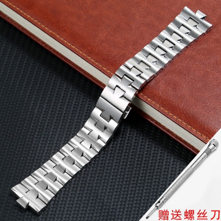 Replacement Metal Strap for VC 47040 Series Stainless Steel Watchband 7mm8mm Silver Men's Watch Bracelet Chain Replacement Meta