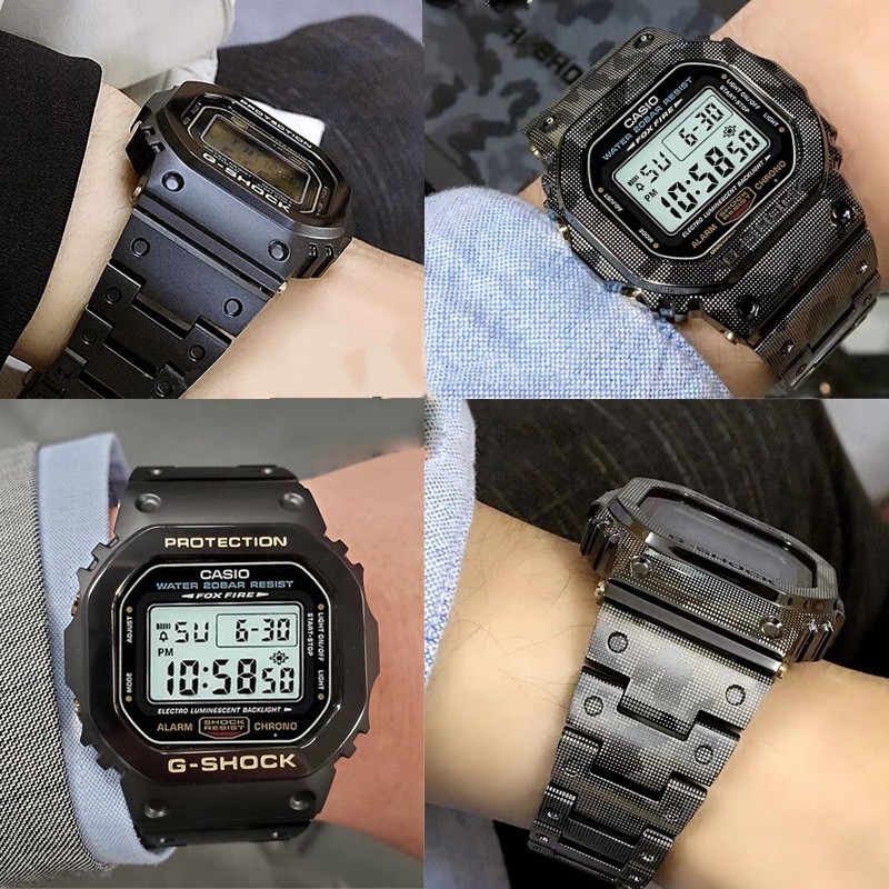 Titanium Alloy Bezel+Band for Casio G-shock DW5600 GW5600 DW5000/5035 Metal Watch Strap Case for GW-M5610/5600 Mod with Tools