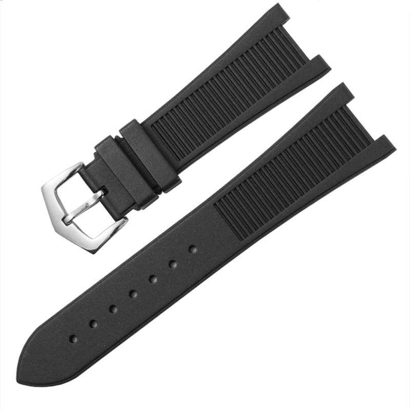 High Quality 25mm Rubber Silicone Watch Strap for Patek PP 5711/5712G Nautilus Wristband Men Women Dedicated Prong Bracelet