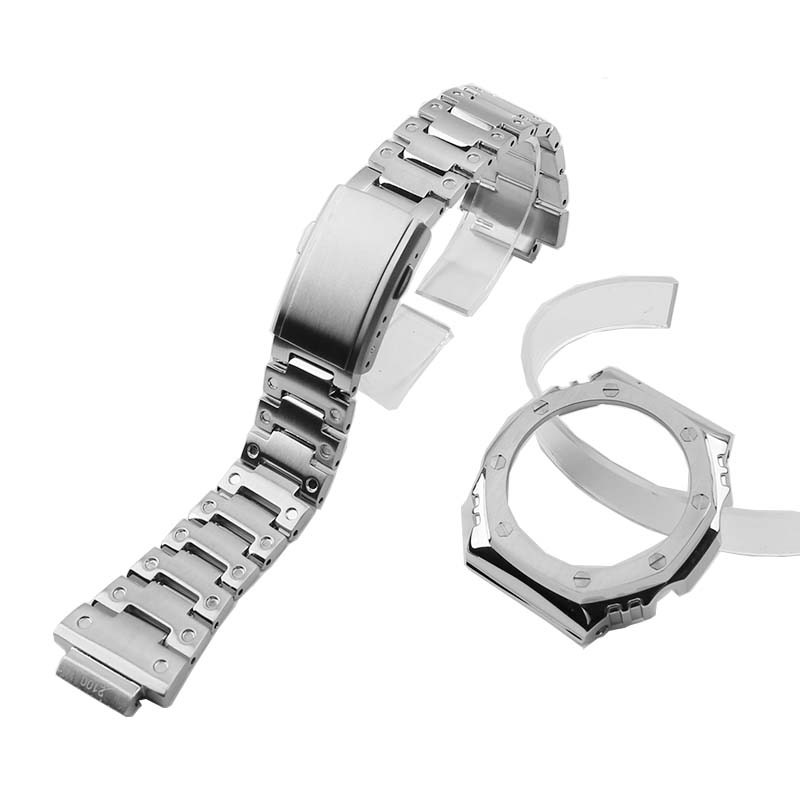 Watch accessories suitable for Casio GA-2100/2110 watch straps for men women's metal 316 stainless steel case stainless steel