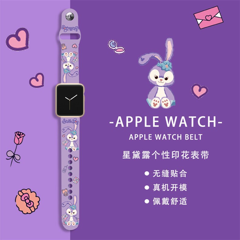 Disney game story 3 Losto Stitch Spiderman Iron Man watches watchband 20mm Apple watch watchband 38mm 40mm silica gel 42mm 44mm