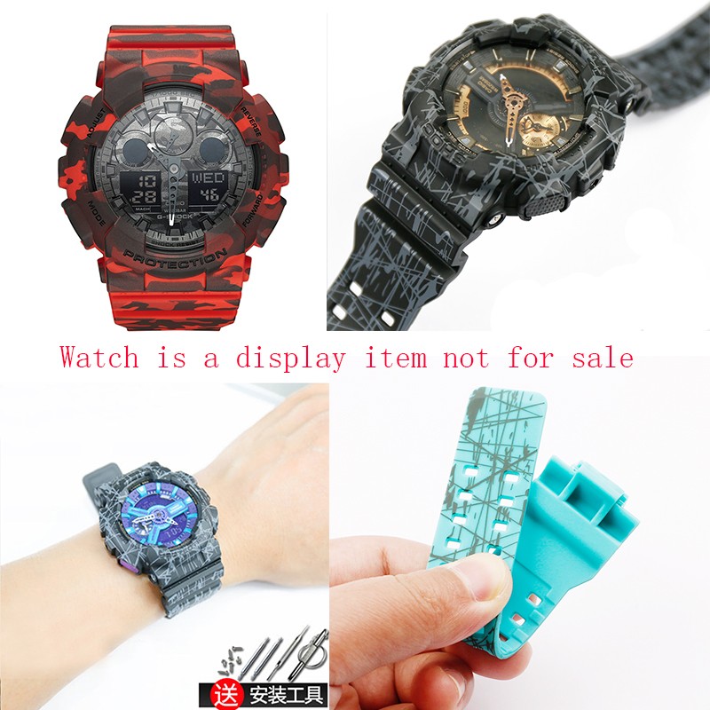 Watch accessories resin strap 16mm for camouflage Casio g-shock GLS GD GA110 GA100 GD120 sports watch for men and women