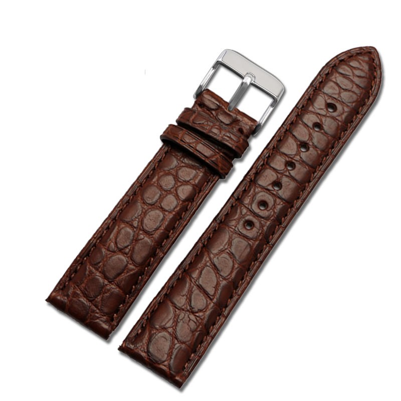 For any wristband luxury genuine crocodile leather watchband 18mm 19mm 20mm 21mm 22mm black brown straps