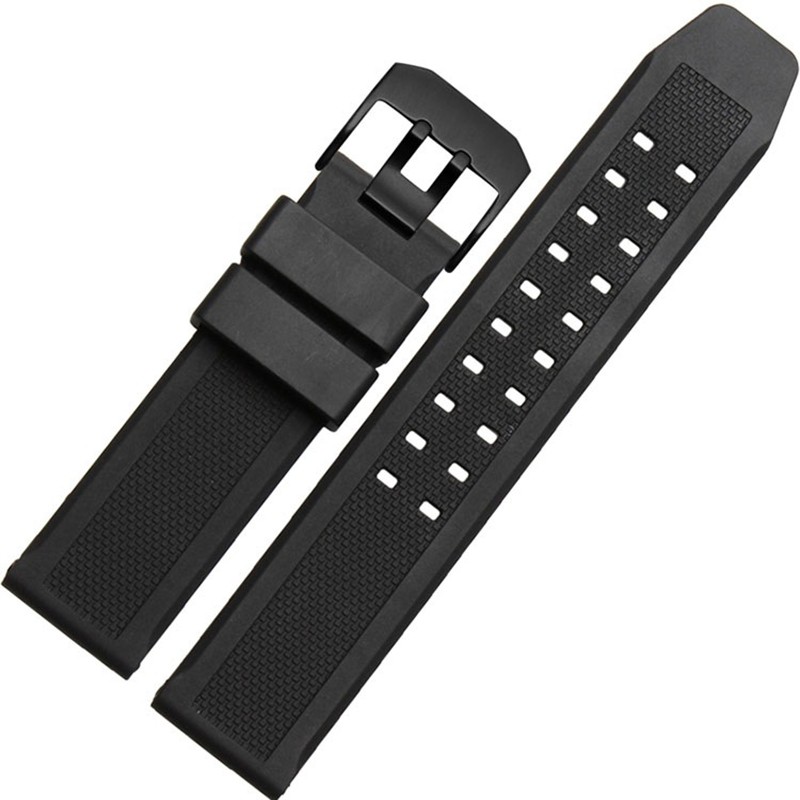 Silicone Watch Band, 23mm, Water Resistant, Black, for Luminox 7251, 3050, 3051, 6402