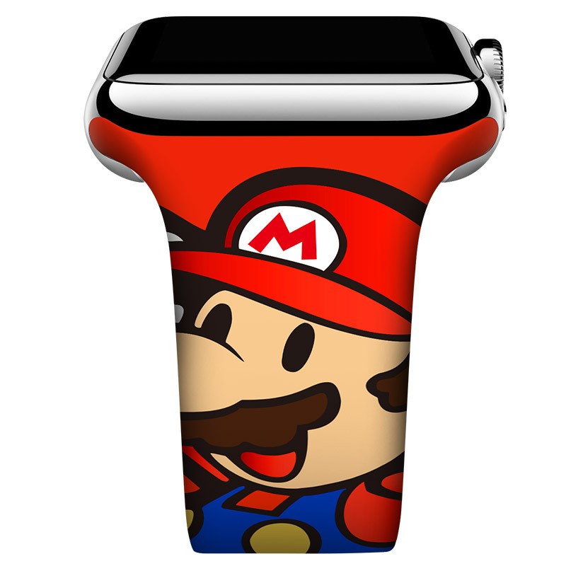 Super Mario Pokemon Silicone Strap for Apple Watch Band 44mm 40mm 38mm 42mm Silica Gel Watchband Accessories Iwatch 3 4 5 6 7