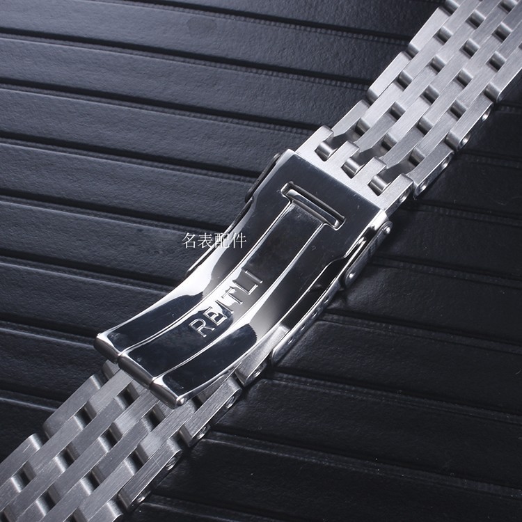 22 24mm high quality stainless steel silver polished watchband for breitling navitimer wristband deployment clasp logo on