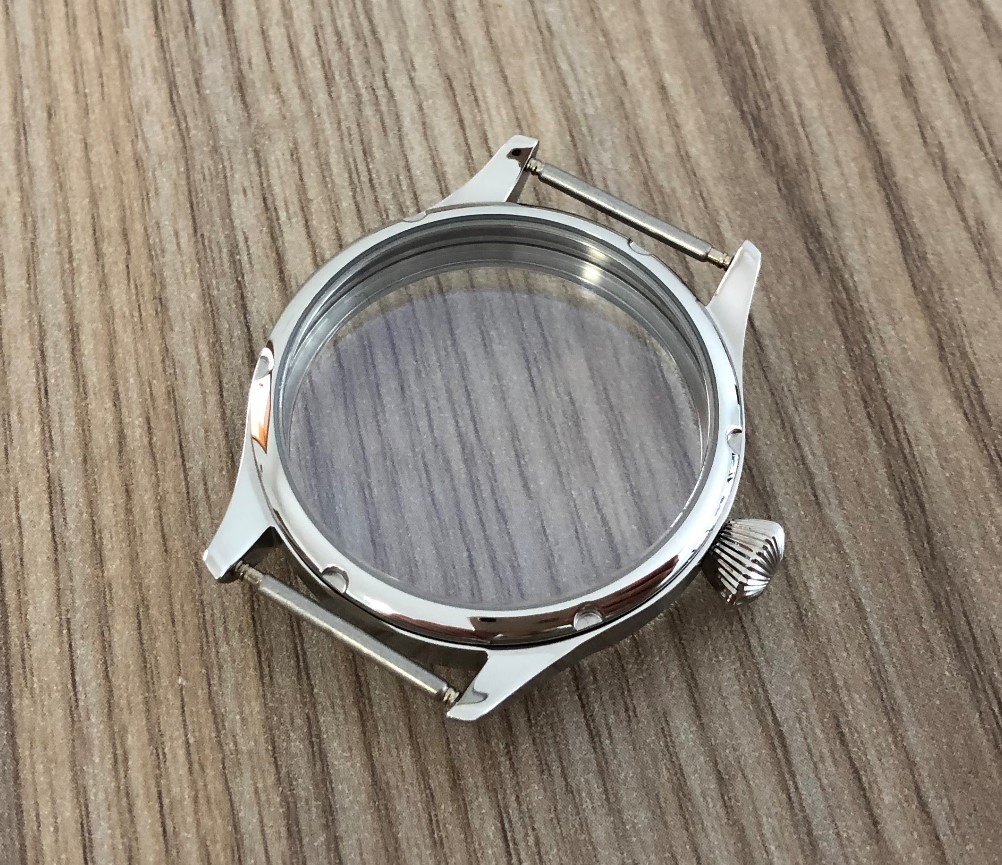 41mm 316L Stainless Steel Watch Case Fit ETA6497/6498 Mechanical Hand Wind Movement Men's Watch Case 37-21