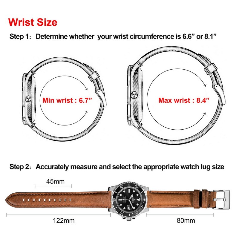 HEMSUT Genuine Leather Watch Strap for Man Women Quick Release Handmade Vintage Cowhide Watch Strap 18mm 20mm 22mm 24mm