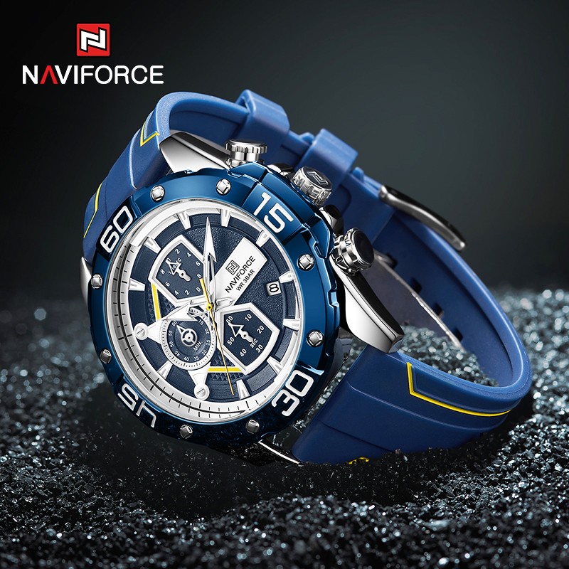 NAVIFORCE Sports Watches Men Luxury Brand Military Silicone Wrist Watch Man Fashion Watch Quartz Chronograph Wristwatch