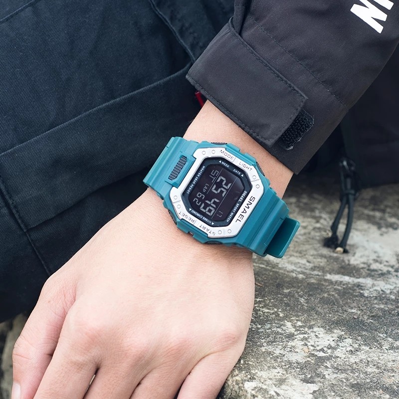 Sports Watches Man SMAEL Brand LED Watch Waterproof Military Digital Square Wristwatches Relogio Masculino Men Digital Watch