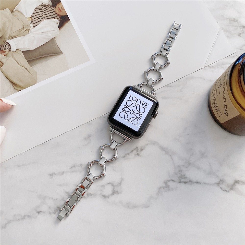 Woman Slim Stainless Steel Strap For Apple Watch Band 5 4 Se 7 45mm 41mm 44mm 40mm 38mm iWatch Serie 6 44mm Korea Bracelet Strap