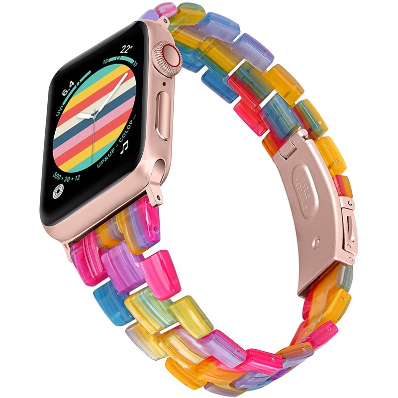 slim resin strap for apple watch band 45mm 41mm 44mm 40mm 42mm 38mm korea woman strap bracelet watchband iwatch serie 7 6 se 5 4