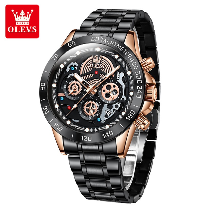 OLEVS 2022 New Fashion Top Brand Luxury Multifunctional Waterproof Casual Watches Stainless Steel Quartz Watch Reloj Hombre 9921