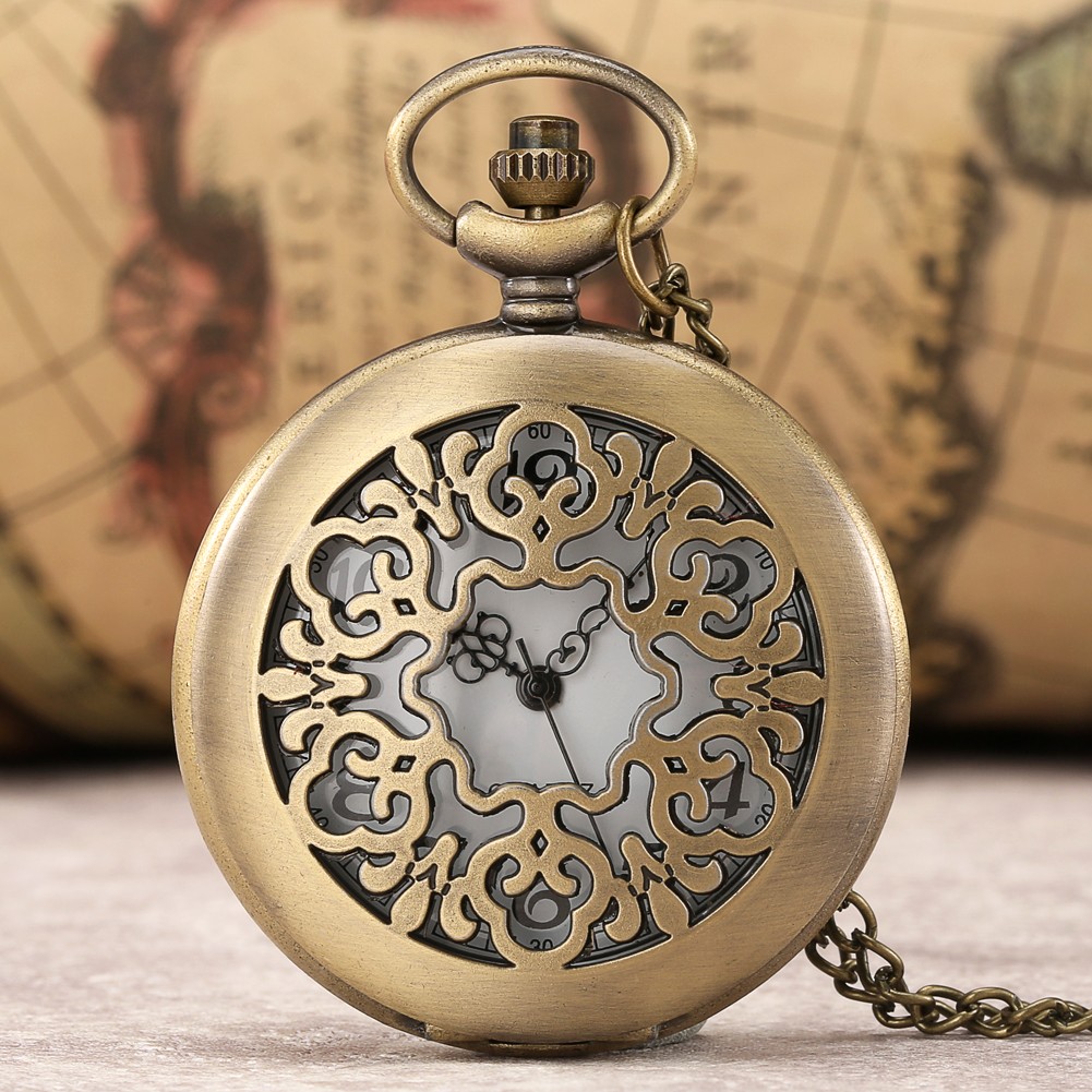 Fashion Vintage Hollow Men Quartz Pocket Watch Unique Style Personality Commemorative Watches Collection Gifts For Husband
