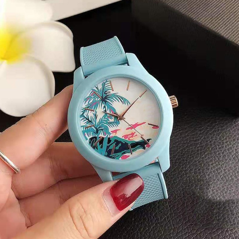 Brand Wrist Watches Fashion Men Women Ladies Girl Couples Crocodile Pattern Quartz Casual Silicone Band Watch LA10