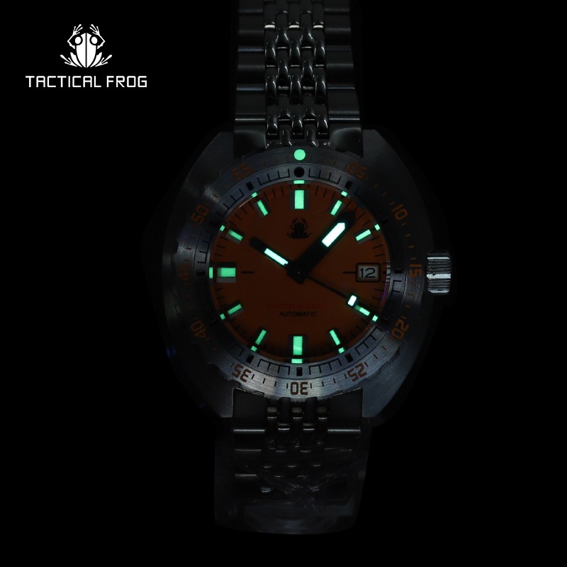 Tactical Frog Sub 300T V3 Retro Diver Watch Men NH35A Automatic Sapphire 200M Waterproof Luminous Stainless Steel Mechanical Bracelet