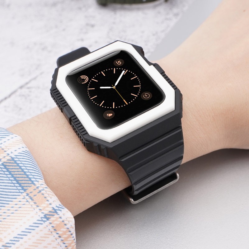 Sport Strap for Apple Watch Band 7 41mm 45mm Series Se 6 5 4 3 44mm 42mm Transparent Silicone Strap Bracelet for iWatch 38mm 40mm