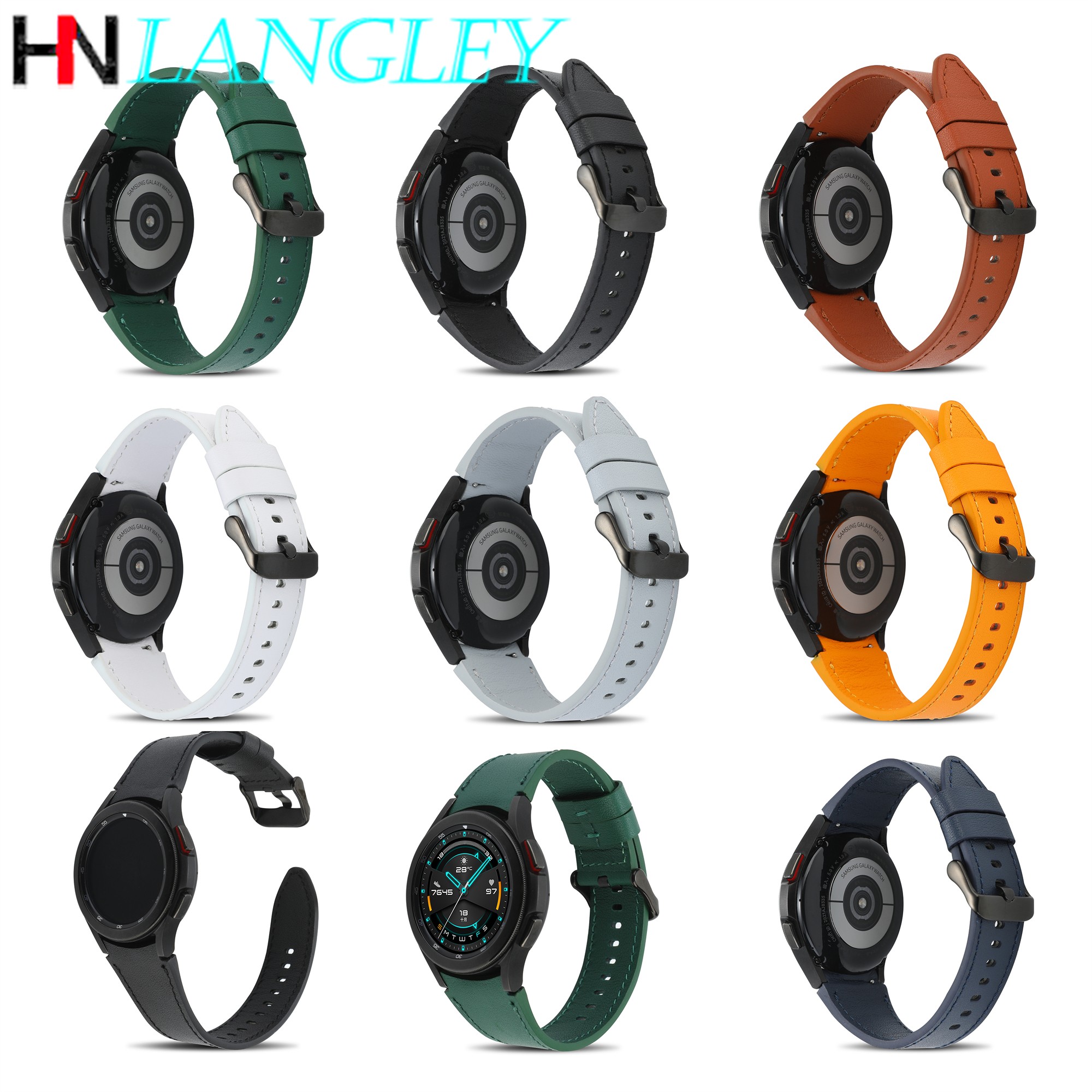 20mm Leather Band Watch For Samsung Galaxy 4 Classic 42mm 46mm Watch 4 40mm 44mm Geunine Leather Sport Bracelet writswaves