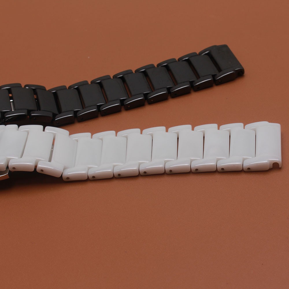 High Quality Watchband Black White Ceramic Watch Accessories 20mm Lug 18mm Special End Straps Bracelets for Huawei Smart Watches