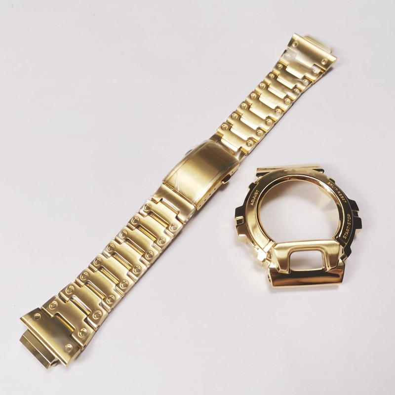 GW6900 Stainless Steel Watchband and Bezel for GW-6900 Metal Watch Band Strap Bracelet and Case Cover with Tools and Screws