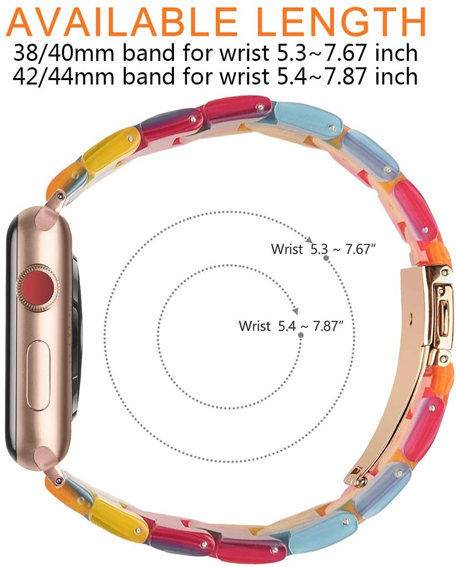 Resin strap for apple watch band 45mm/41mm 44mm 40mm 42mm 38mm watchband bracelet for iwatch apple watch series 5 4 3 se 6 7