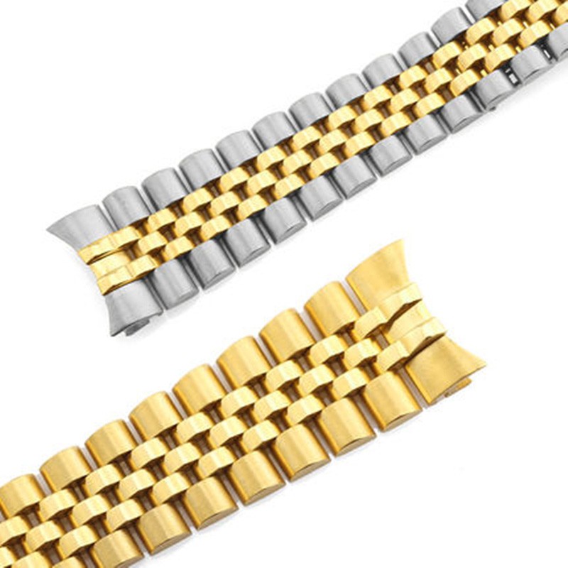 Men Women 13mm 17mm 20mm Brands Silver Gold Stainless Steel Watches Strap Replacement for DATEJUST Role Watch Wristband Bracelet