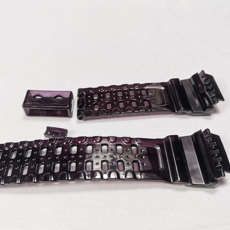 Black Purple GW9400 Silicone Rubber Watch Band and Bezel Transparent Watchband Cover with Tools Wholesale Dropshipping