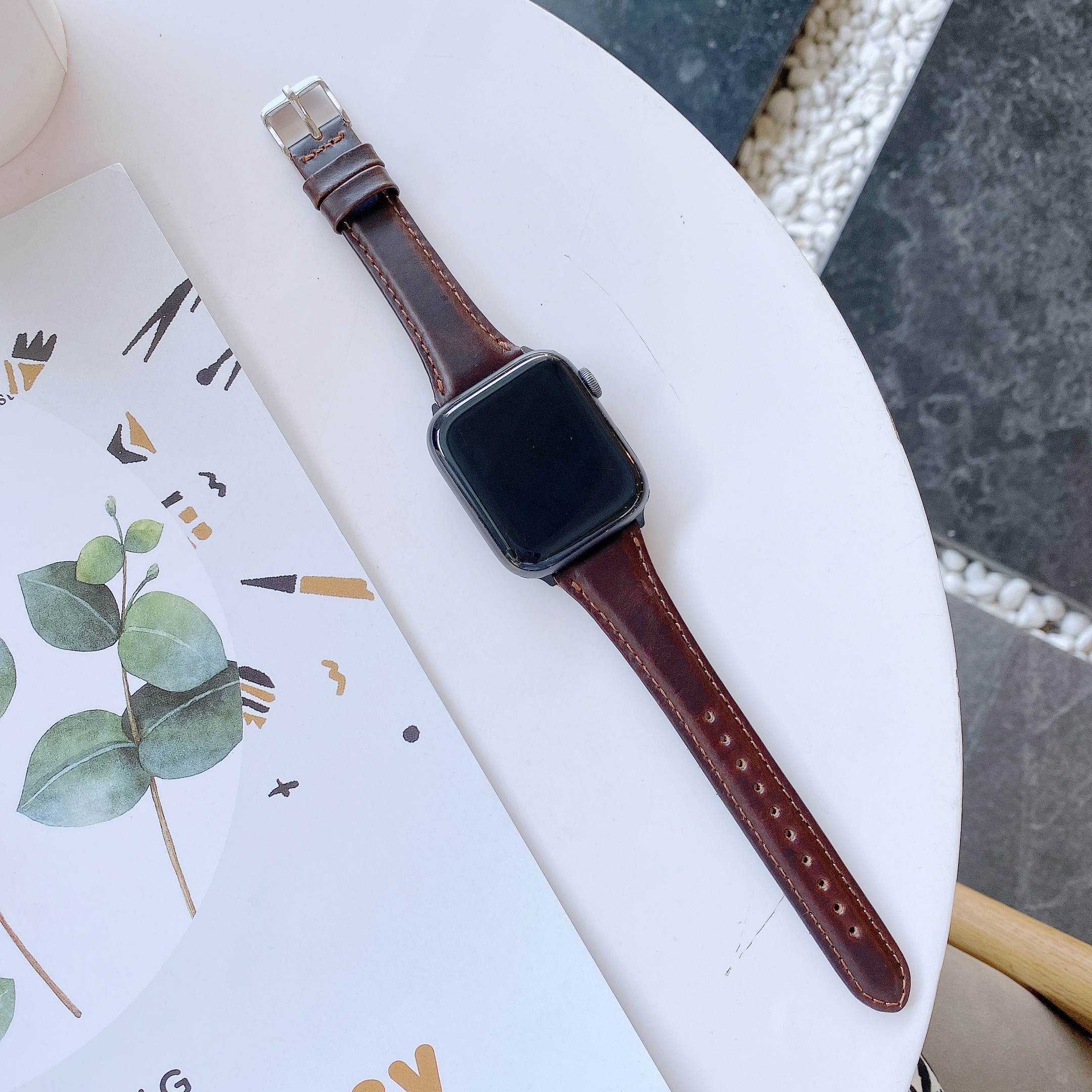 Genuine Leather Watchband for Iwatch 40mm 44mm Women Slim Belt Wristband for Apple Watch 42mm 38mm SE Series 6 5 4 3 2 Bracelet