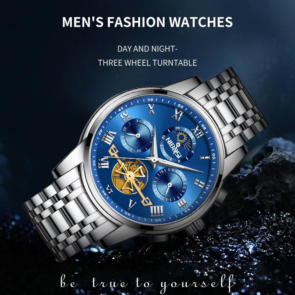 2022 New NIBOSI Luxury Watch Men Waterproof Watches Chronograph Sports Watches Mens Quartz Casual Wristwatch Reloj Hombre