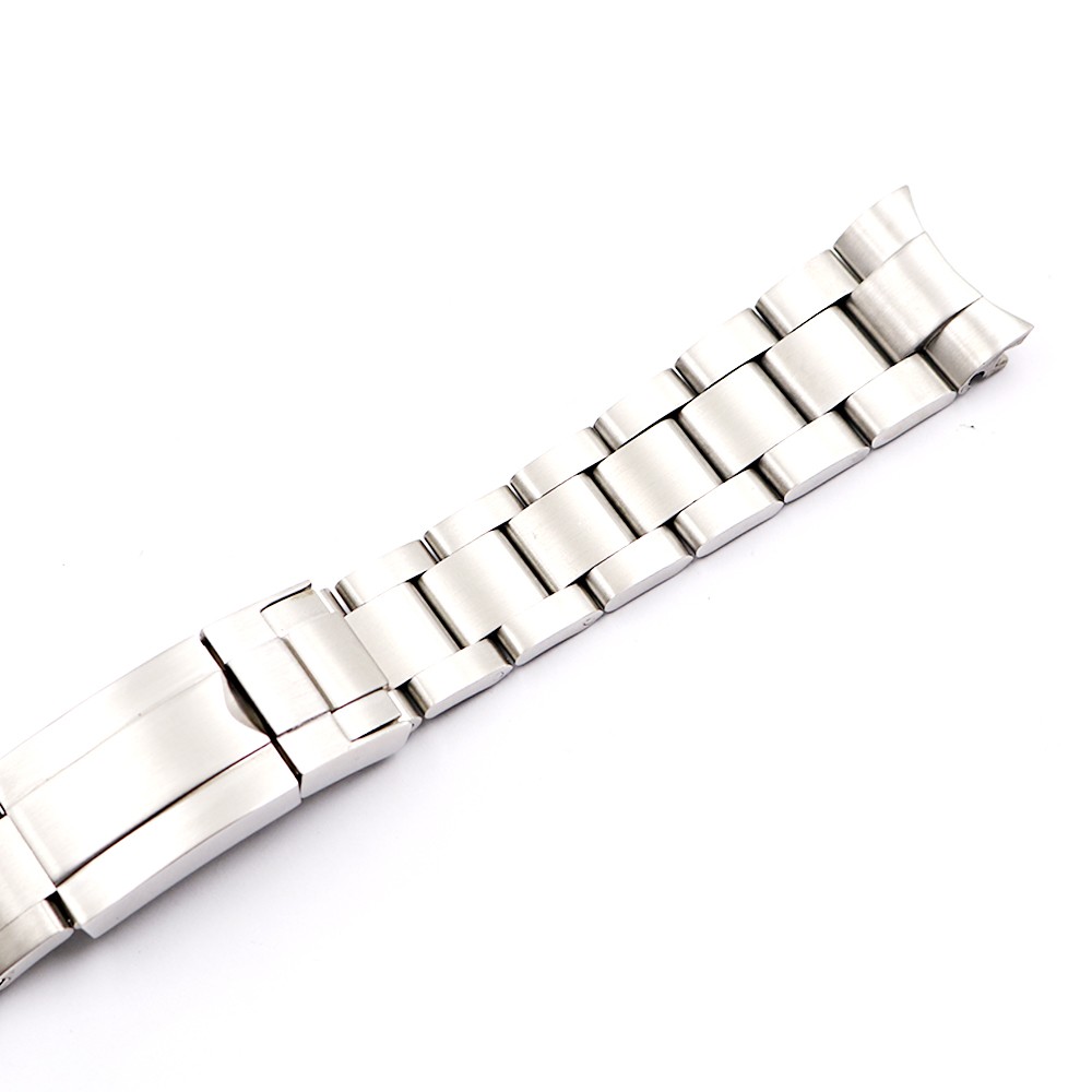 Rolamy 20 21mm Stainless Steel Solid Curved End Screw Links Wristband Watch Band for Rolex Oyster Submariners